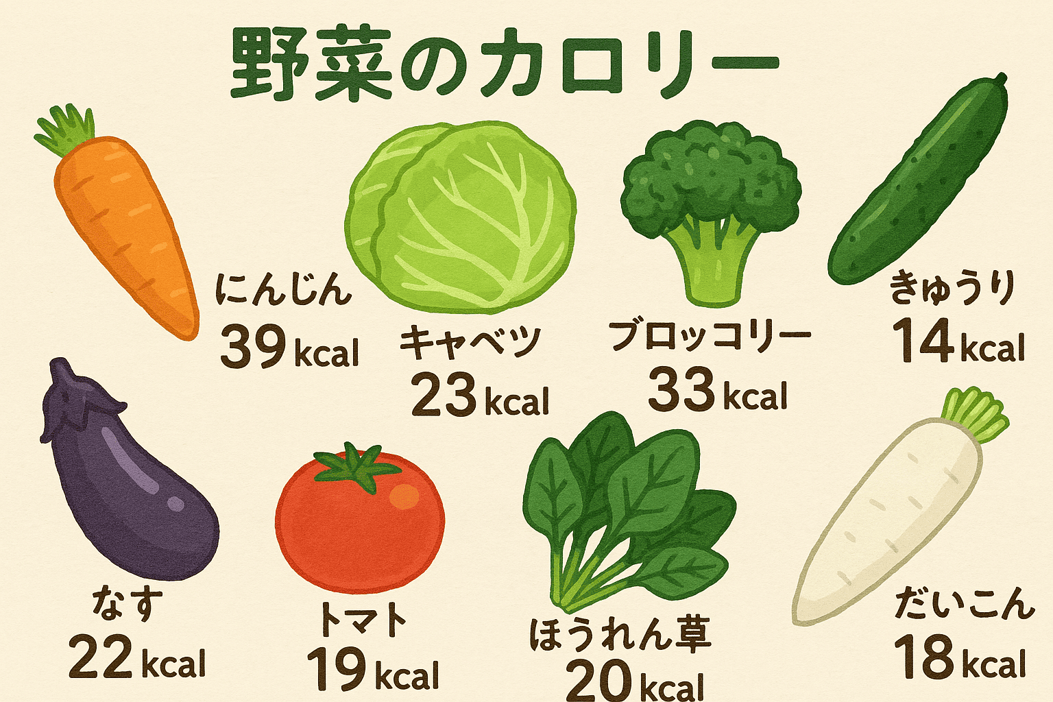 野菜のカロリー完全ガイド：健康的な食生活のための選択
